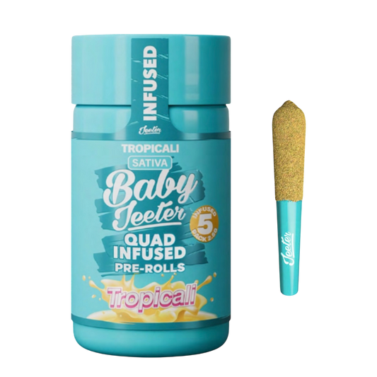 Baby Jeeter Rosin PreRolls 5 Pack - Live Rosin Quad Infused