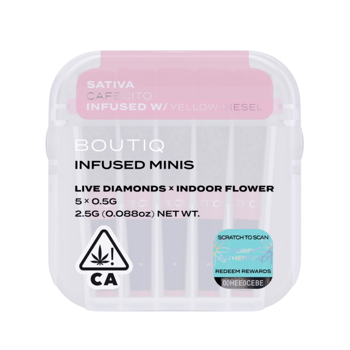 Boutiq Mini Pre Rolls 5 Pack- Live Diamonds Infused