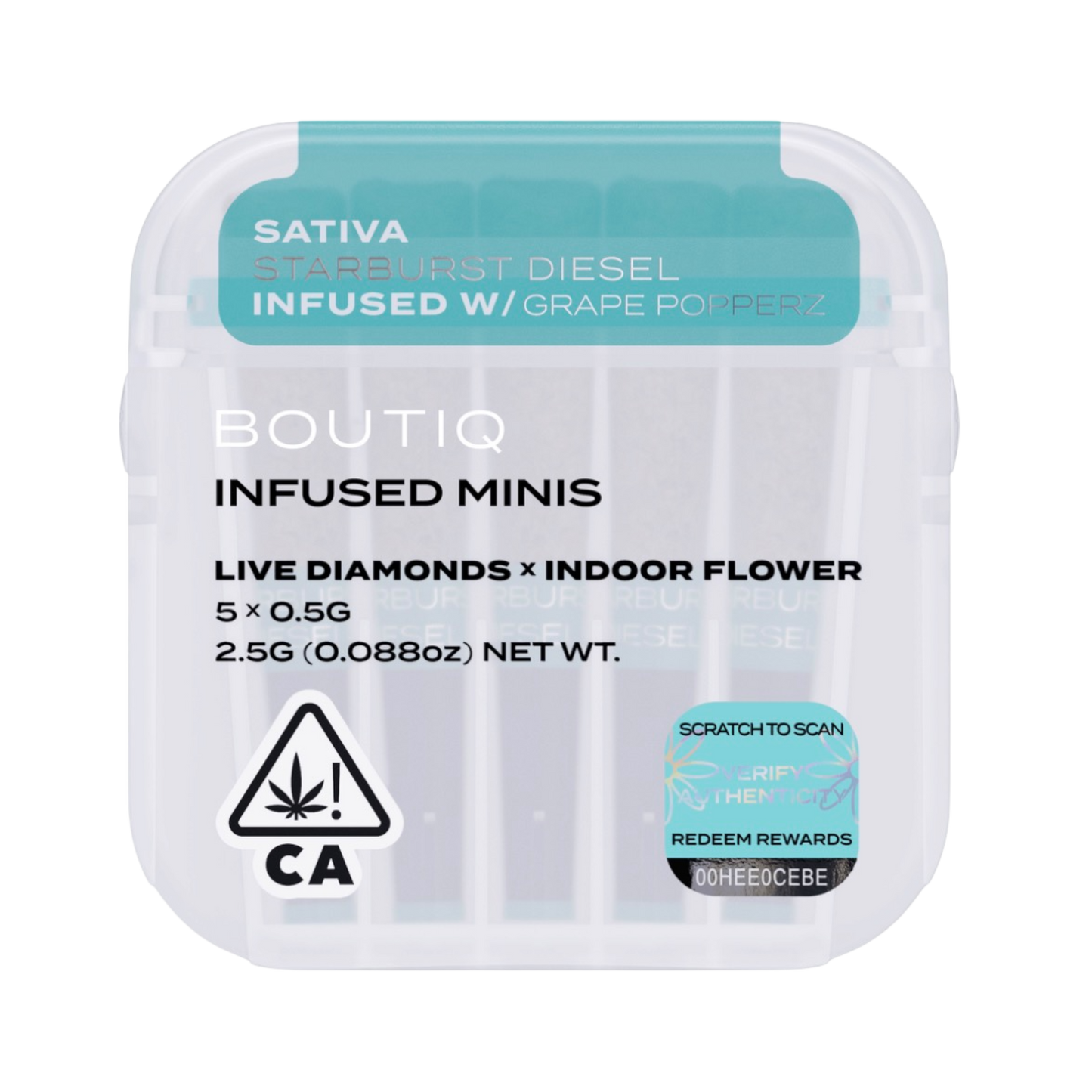 Boutiq Mini Pre Rolls 5 Pack- Live Diamonds Infused